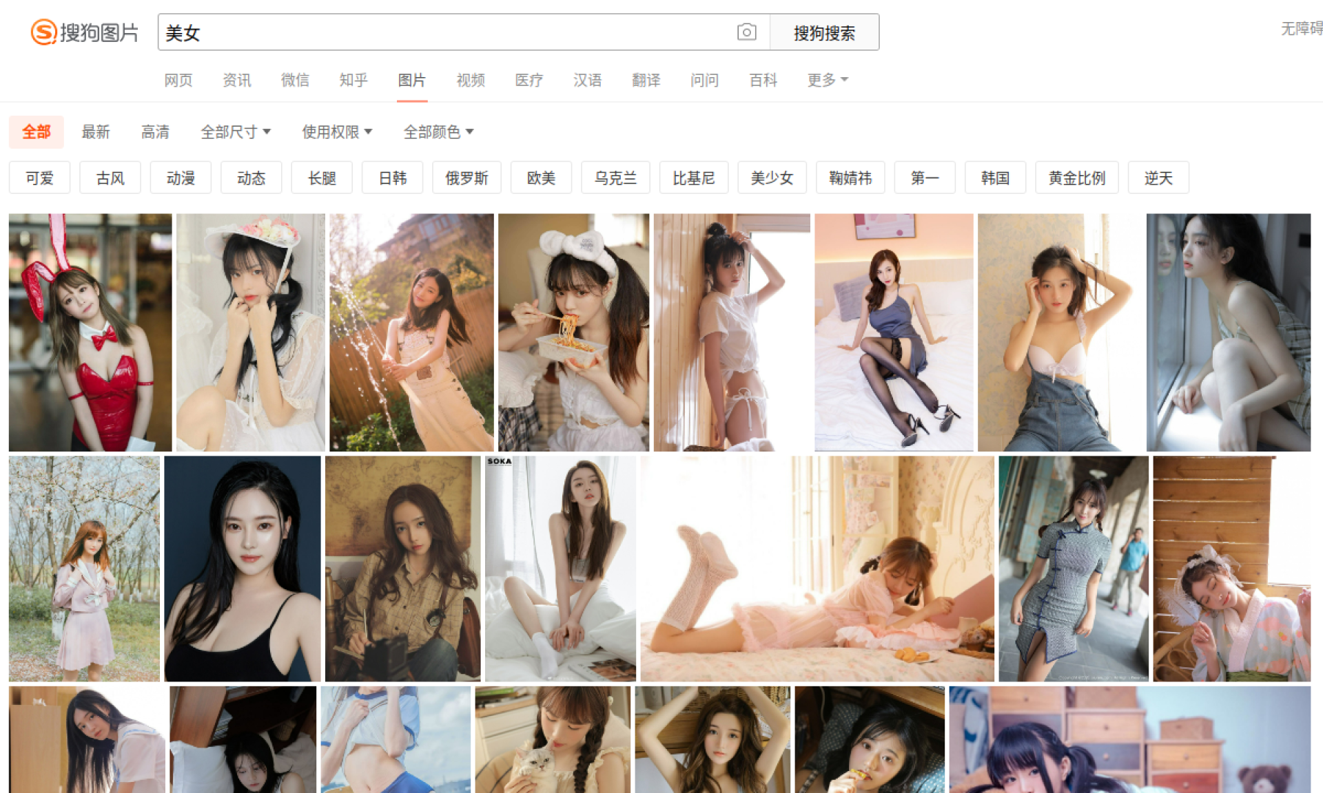 搜狗美女 网站截图